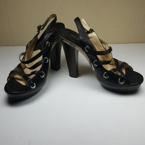 Michael Kors Corset style Wood and Lucite Heels 10